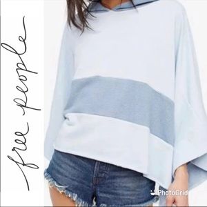 FREE PEOPLE Hooded Poncho, Size XS/S Fits Like M/L